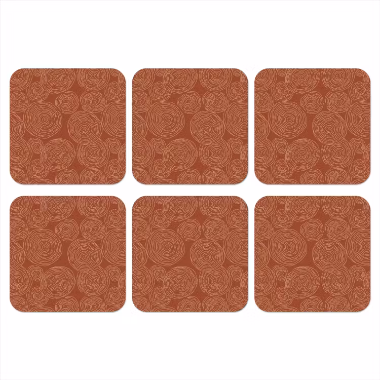 Cirkels - Abstract - Artistiek - Terracotta onderzetter kurk middel 366 -3d