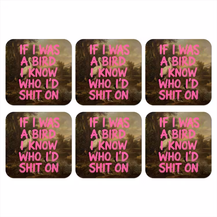 Klassiek - Humor - Roze onderzetter kurk middel -3d