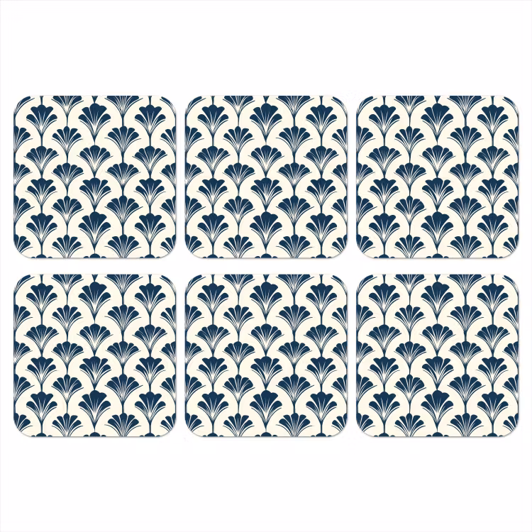 Klassiek - Motief - Blauw onderzetter kurk middel 366 -3d