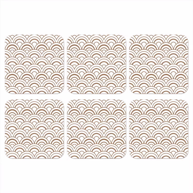 Klassiek - Motief - Terracotta onderzetter kurk middel 366 -3d