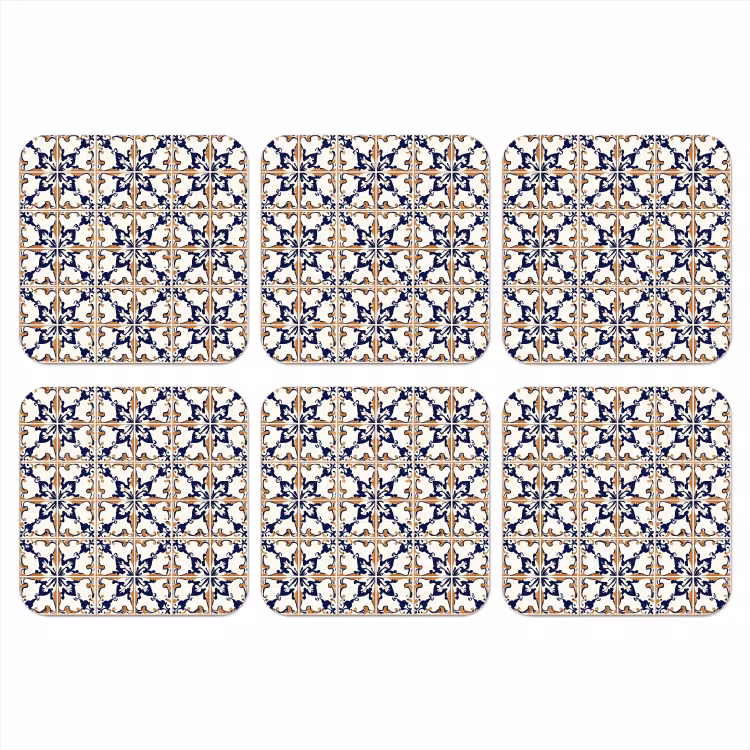 Klassiek - Patroon - Kleurrijk onderzetter kurk middel 366 -3d