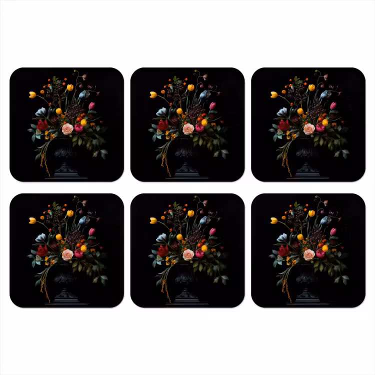 Klassiek - Vaas - Boeket - Bloemen onderzetter kurk middel -3d