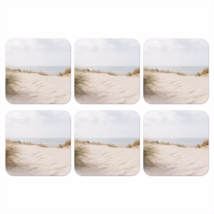 Wolken - Duinlandschap - Zand onderzetter kurk middel -3d