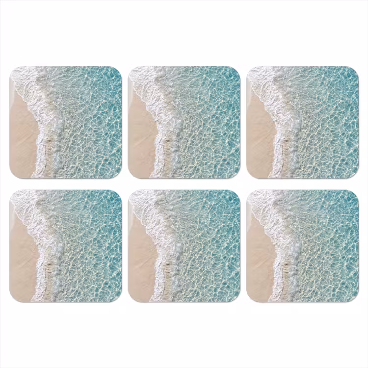 Kust - Zand - Blauw onderzetter kurk middel -3d