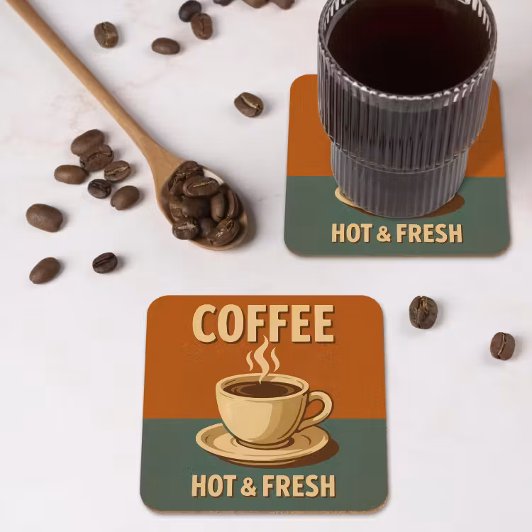 Koffie - Kop - Vintage - Quote onderzetter kurk middel -sfeer2