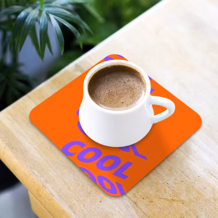 Cool - Paars - Oranje onderzetter kurk middel -sfeer5