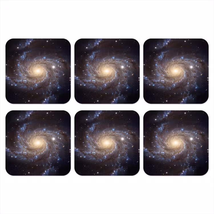 Kosmos - Sterrenstelsel - Donker onderzetter kurk middel -3d