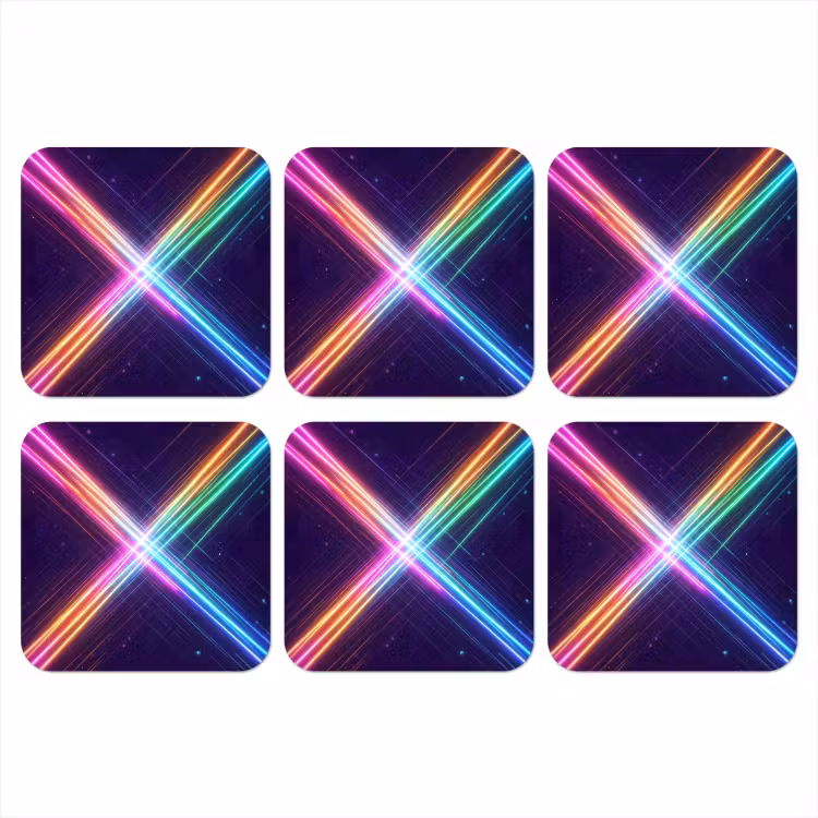 Kruisen - Lasterstralen - Neon onderzetter kurk middel -3d