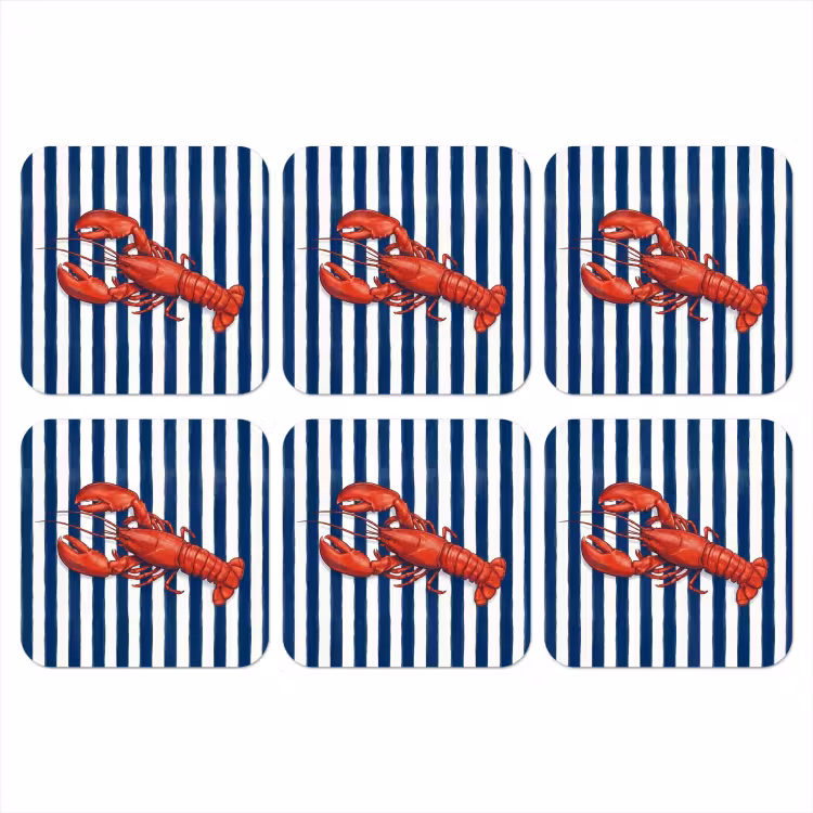 Schaaldier - Kreeft - Marine - Illustratie - Rood onderzetter kurk middel -3d