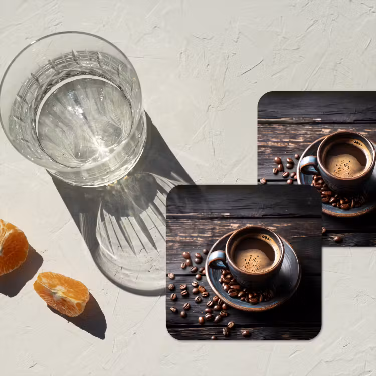 Kop - Koffie - Hout - Bonen onderzetter kurk middel -sfeer4