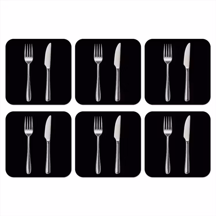 Bestek - Klassiek - Elegant onderzetter kurk middel -3d
