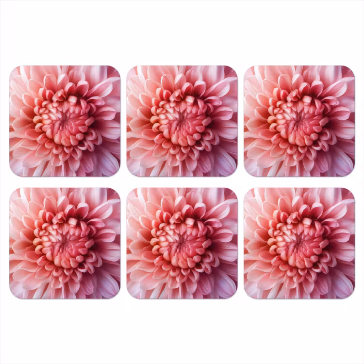 Dahlia - Bloem - Close up - Roze onderzetter kurk middel -3d
