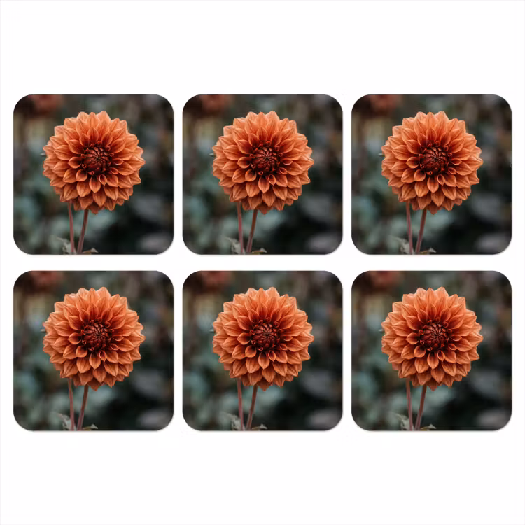 Dahlia - Bloem - Natuur - Sfeervol onderzetter kurk middel -3d
