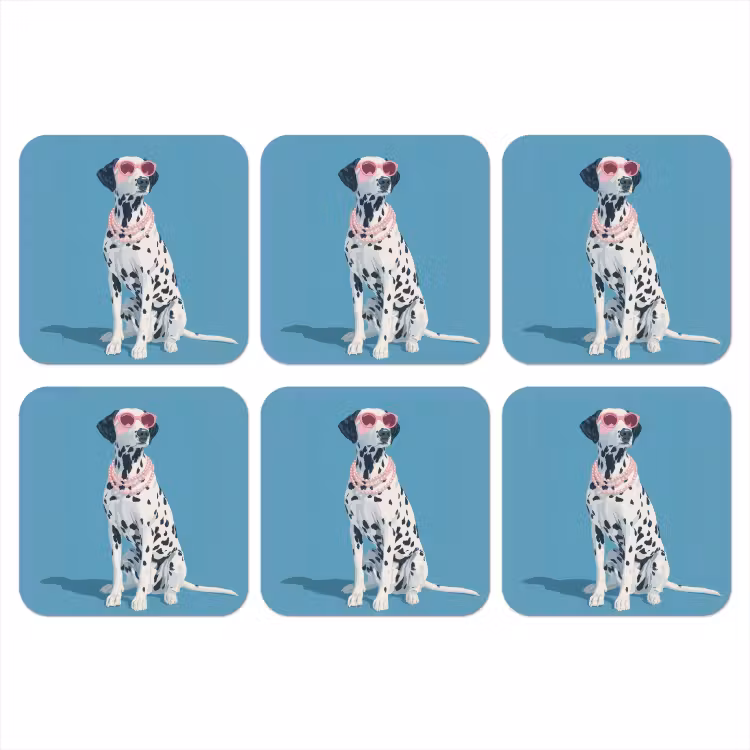 Dalmatiër - Zonnebril - Blauw onderzetter kurk middel -3d