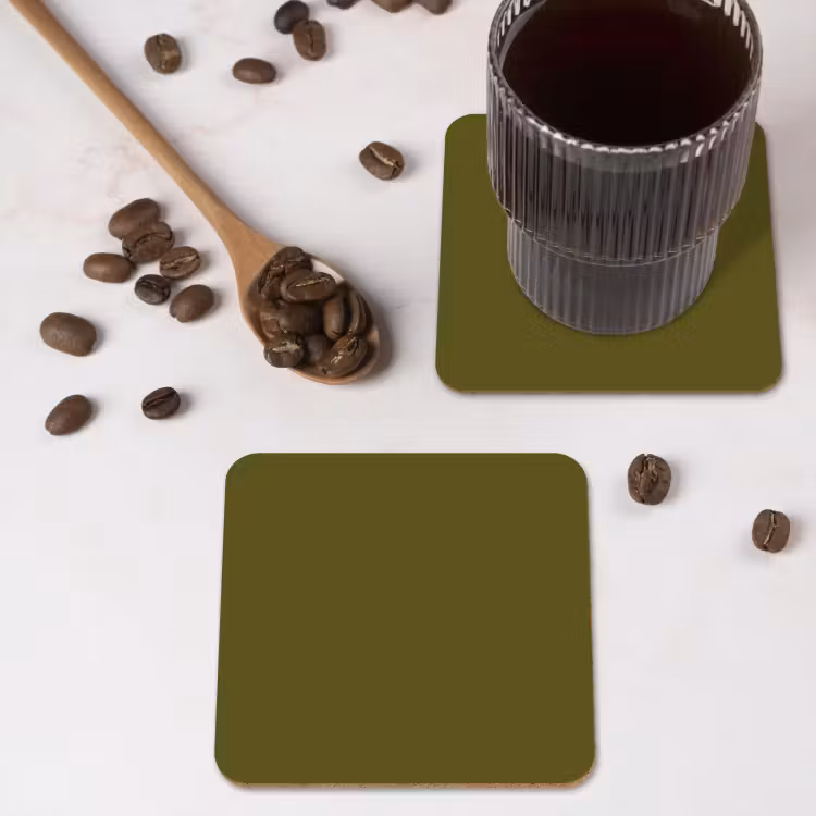 Dark - Olive - Groen onderzetter kurk middel 366 -sfeer2