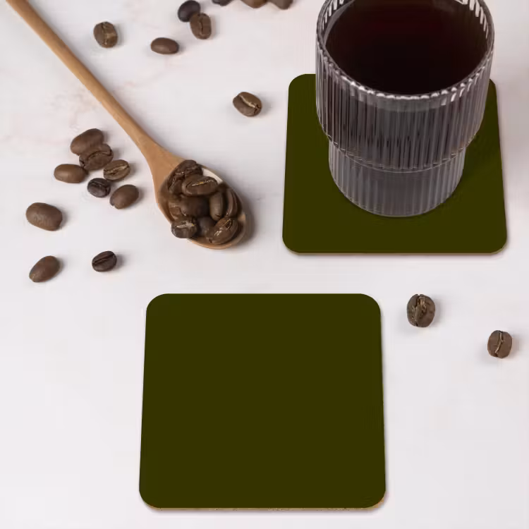Dark - Olive - Groen onderzetter kurk middel 366 -sfeer2