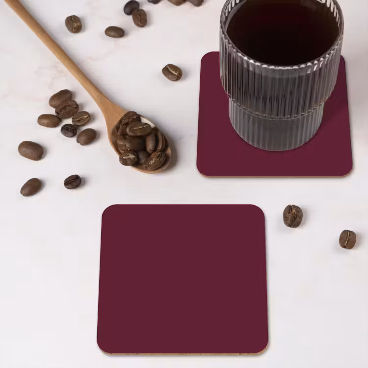 Deep - Plum - Paars onderzetter kurk middel 366 -sfeer2