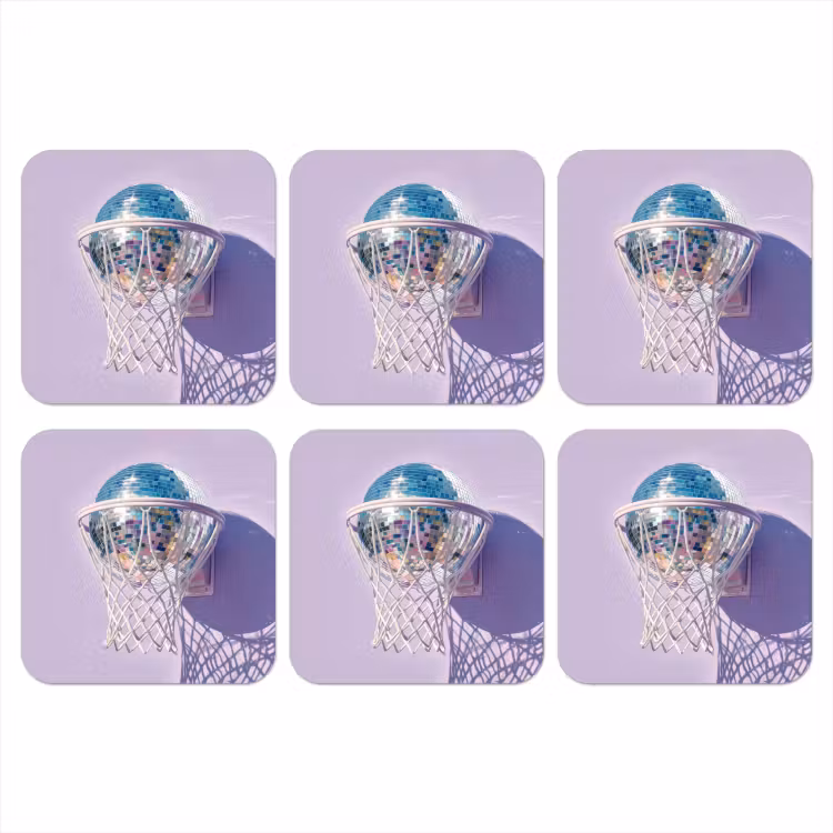 Discobal - Basketbalring - Grafisch onderzetter kurk middel -3d