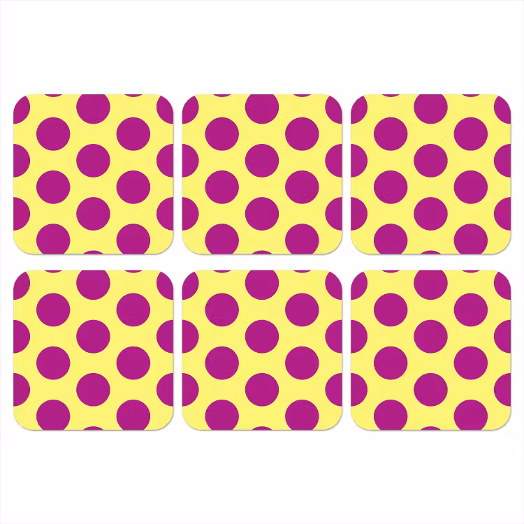 Dots - Klassiek - Geel onderzetter kurk middel 366 -3d