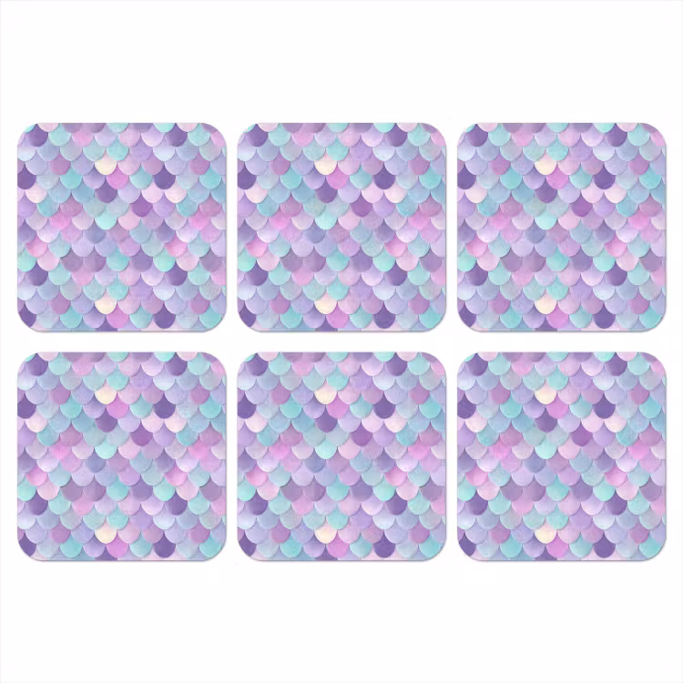Dromerig - Zeemeermin - Pastel onderzetter kurk middel 366 -3d