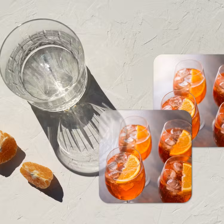 Drank - Sinaasappel - IJs - Zomer - Oranje onderzetter kurk middel -sfeer4