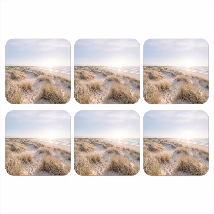 Duinen - Strand - Beige onderzetter kurk middel -3d