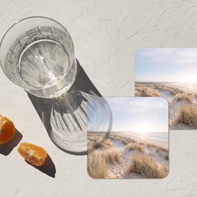 Duinen - Strand - Beige onderzetter kurk middel -sfeer4