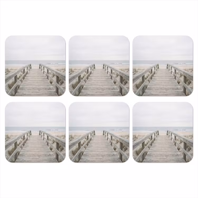 Duinen - Vlonder - Oceaan onderzetter kurk middel -3d