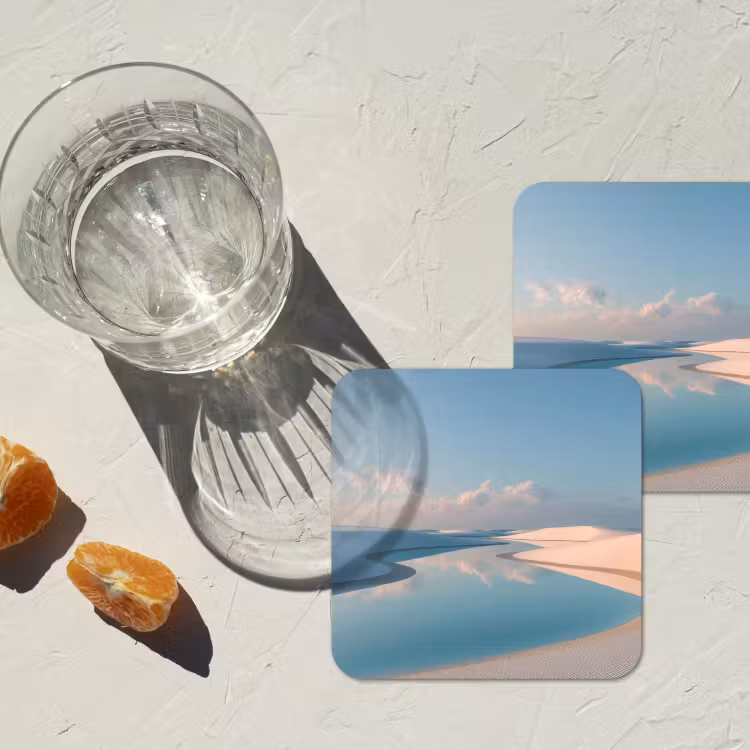 Duinen - Waterplas - Oneindige rust onderzetter kurk middel -sfeer4