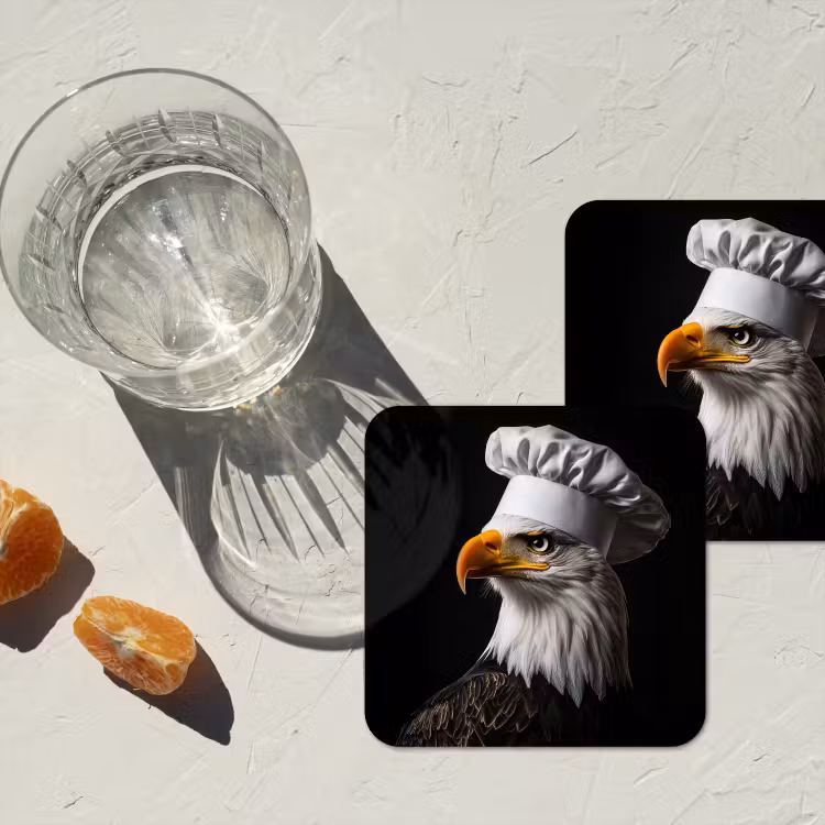 Arend -Amerika - Koksmuts - Vogel - Stoer onderzetter kurk middel -sfeer4