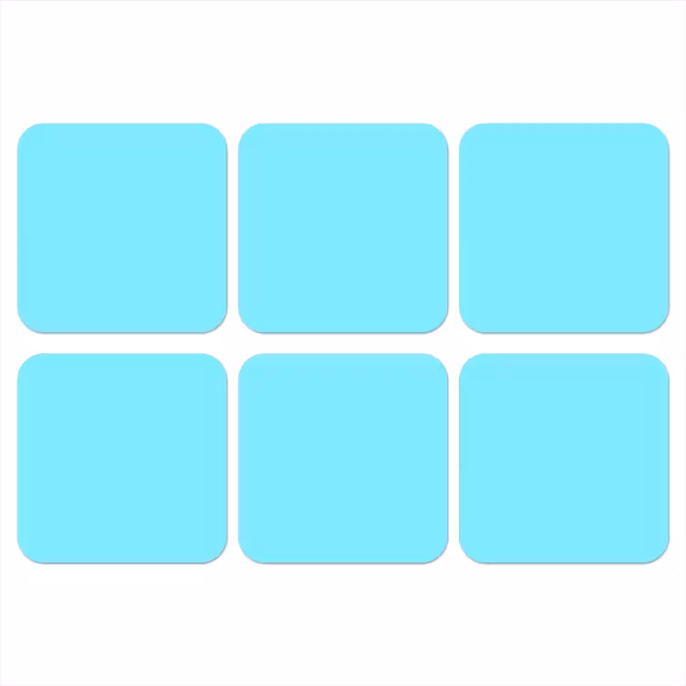 Electric - Cyan - Blauw onderzetter kurk middel 366 -3d