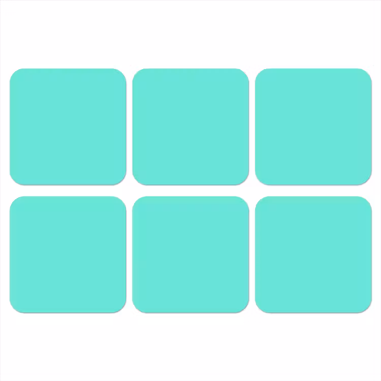Electric - Cyan - Turkoois onderzetter kurk middel 366 -3d