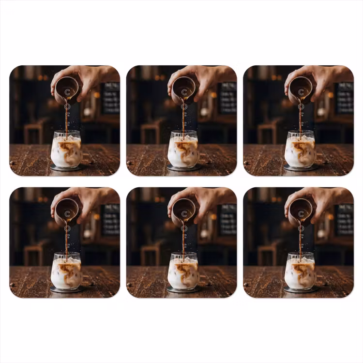 Espresso - Melk - Café onderzetter kurk middel -3d