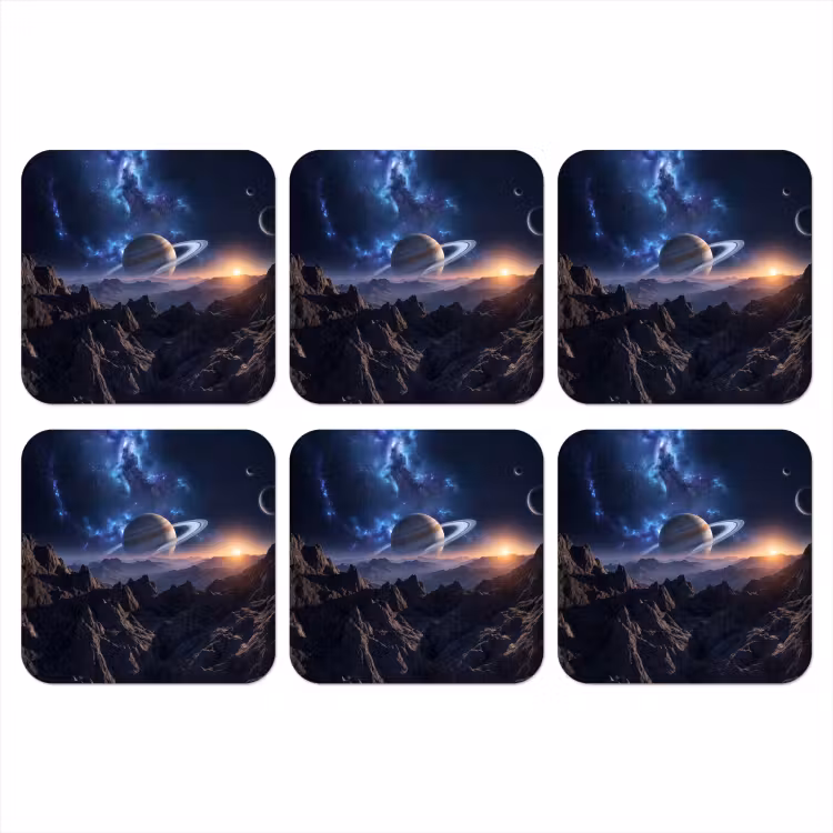 Fantasy - Kosmos - Landschap onderzetter kurk middel -3d