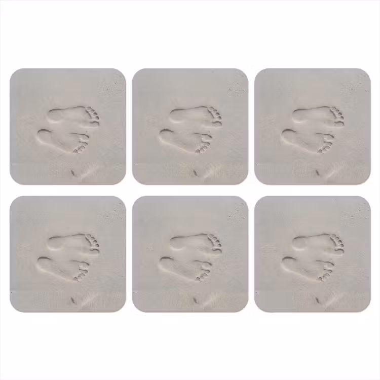 Voeten - Afdrukken - Zand onderzetter kurk middel -3d