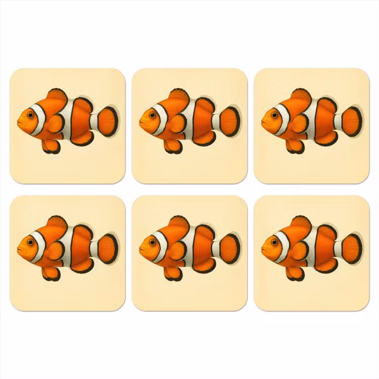Vis - Oranje - Strepen onderzetter kurk middel -3d