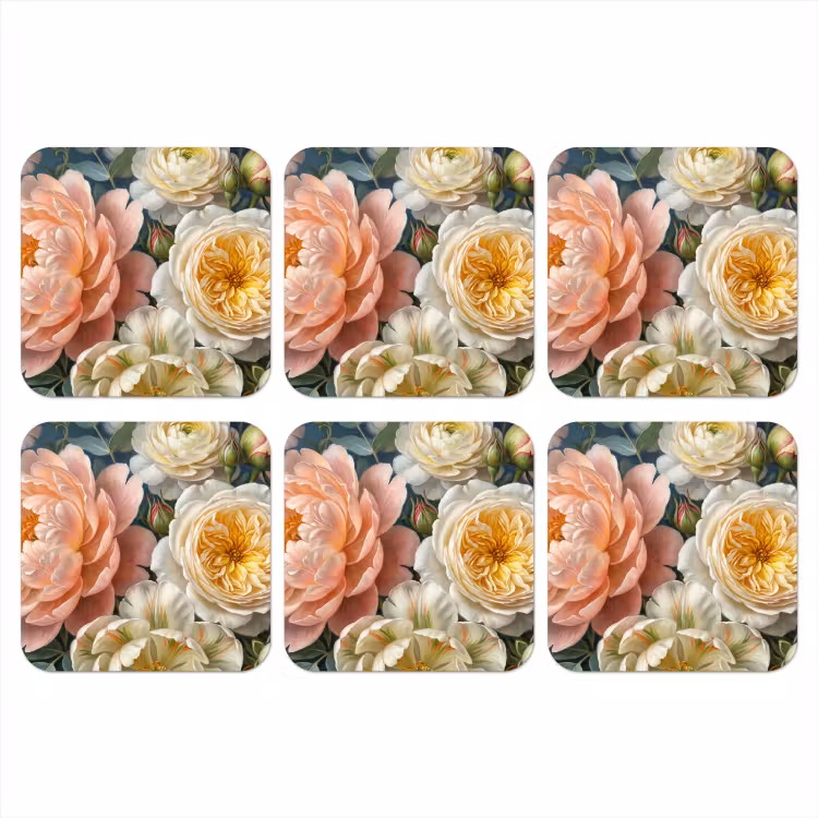 Bloemen - Boeket - Natuur - Klassiek - Kleurrijk onderzetter kurk middel -3d