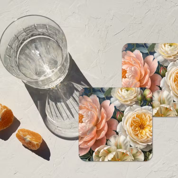 Bloemen - Boeket - Natuur - Klassiek - Kleurrijk onderzetter kurk middel -sfeer4