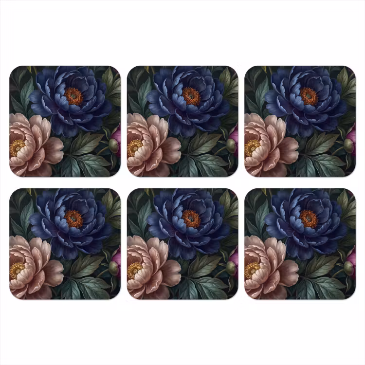 Bloemen - Vlinder - Natuur - Modern - Paars onderzetter kurk middel -3d