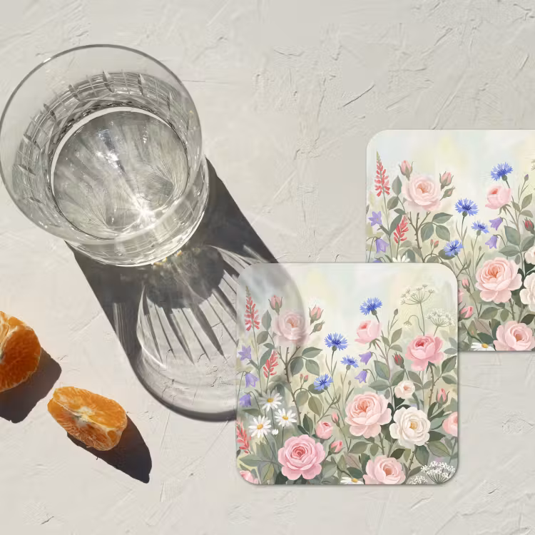 Bloemen - Tuin - Natuur - Kleurrijk onderzetter kurk middel -sfeer4