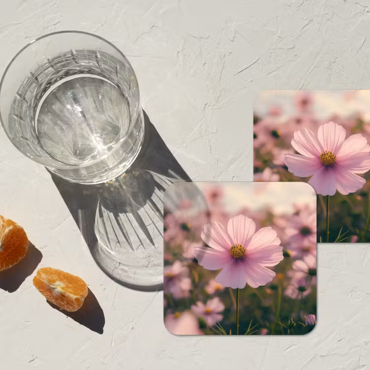 Bloemen - Paars - Wazig onderzetter kurk middel -sfeer4