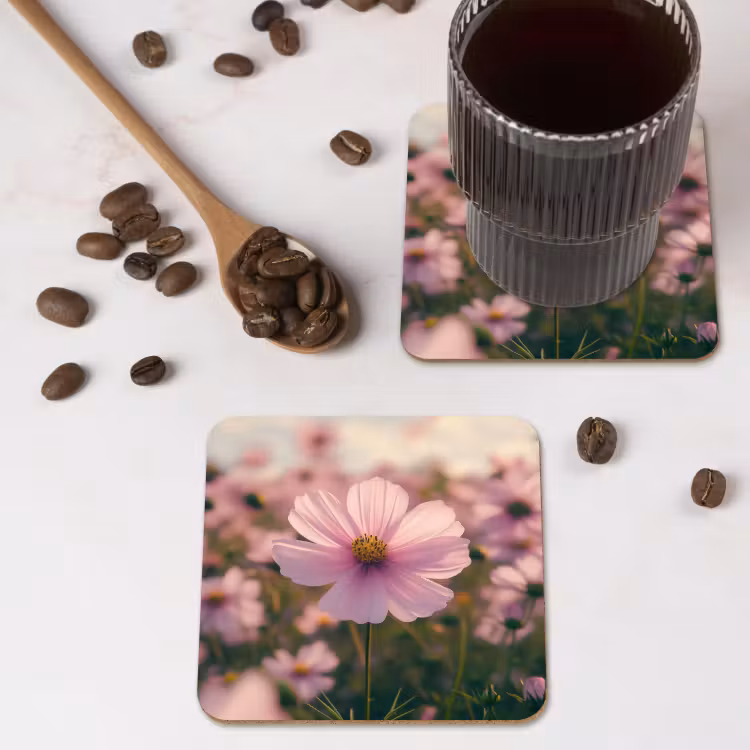 Bloemen - Paars - Wazig onderzetter kurk middel -sfeer2