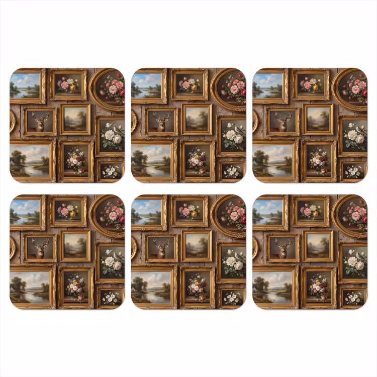 Bloemen - Rozen - Klassiek - Vaas - Kleurrijk onderzetter kurk middel -3d