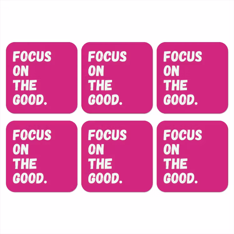 Focus on the good - Roze - Simple onderzetter kurk middel -3d