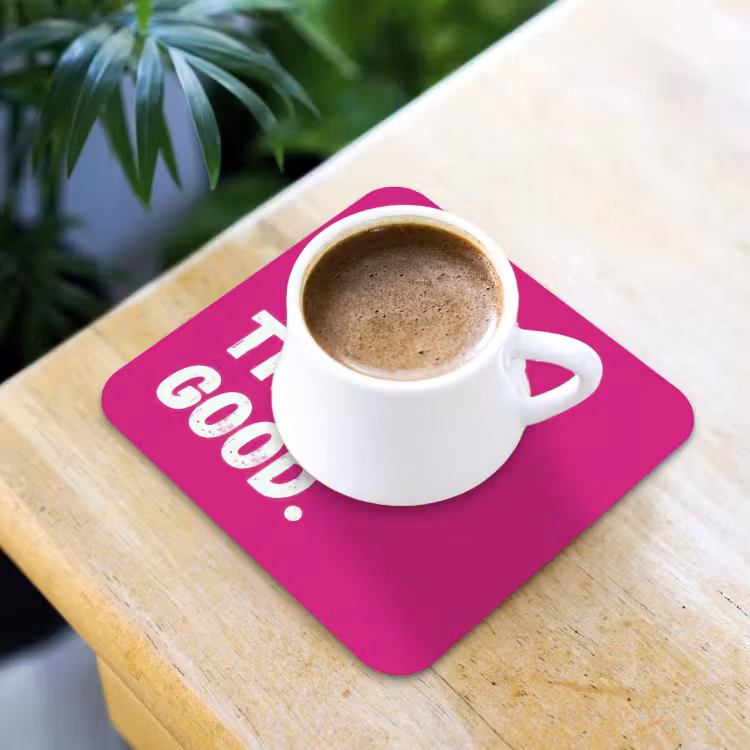 Focus on the good - Roze - Simple onderzetter kurk middel -sfeer5