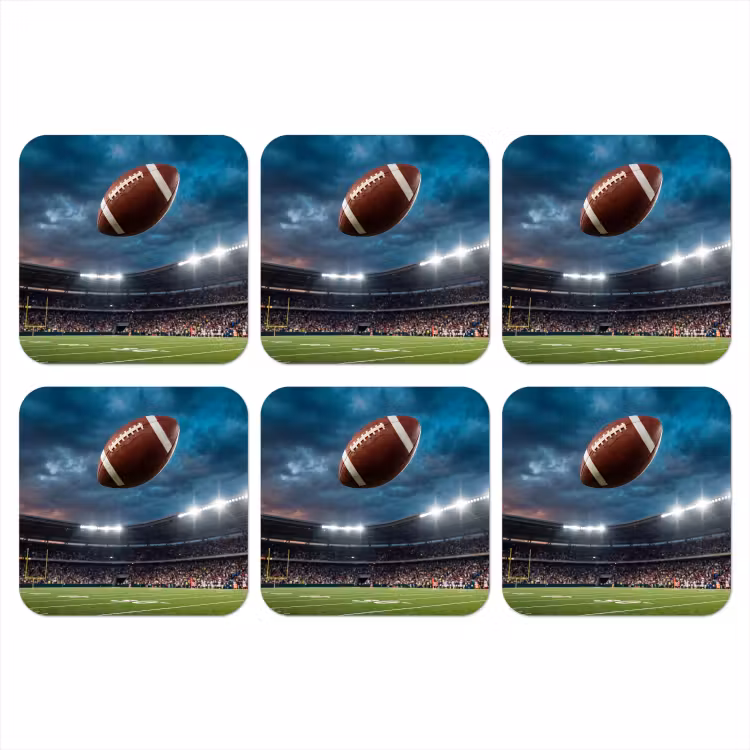 Football - Bal - Stadion - Sport onderzetter kurk middel -3d