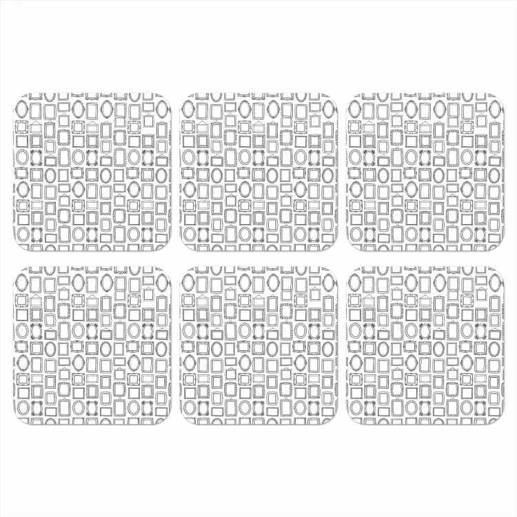 Lijsten - Patroon - Decoratie - Schets - Zwart-wit onderzetter kurk middel -3d