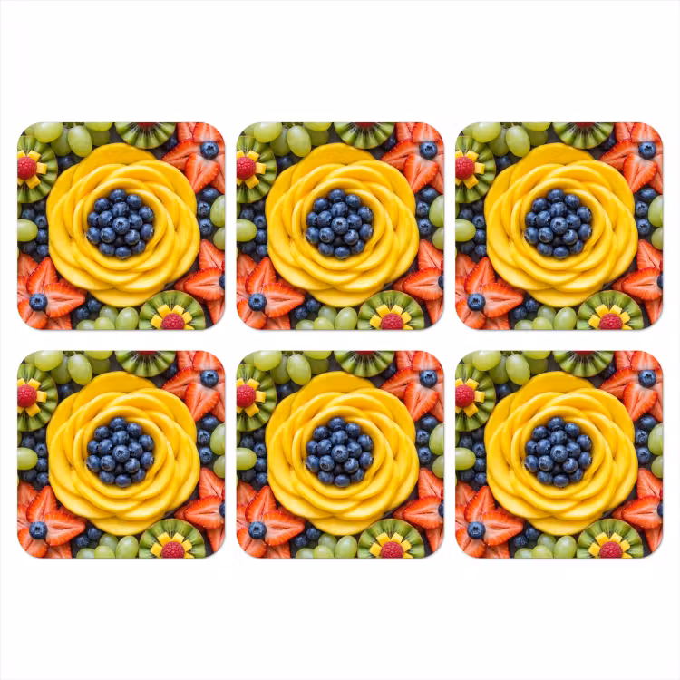 Fruit - Arrangement - Gezond - Kleurrijk - Eten onderzetter kurk middel -3d