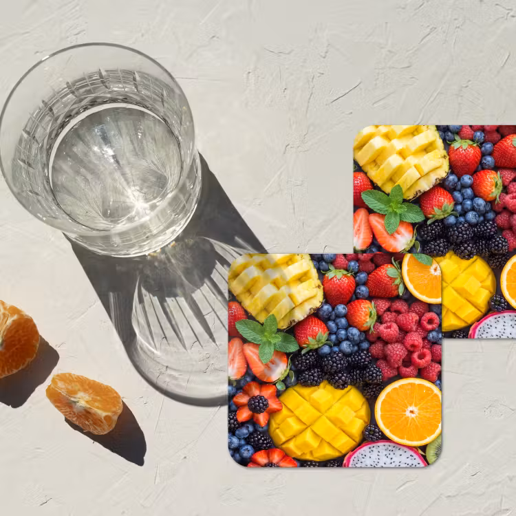 Fruit - Vers - Kleurrijk - Eten onderzetter kurk middel -sfeer4