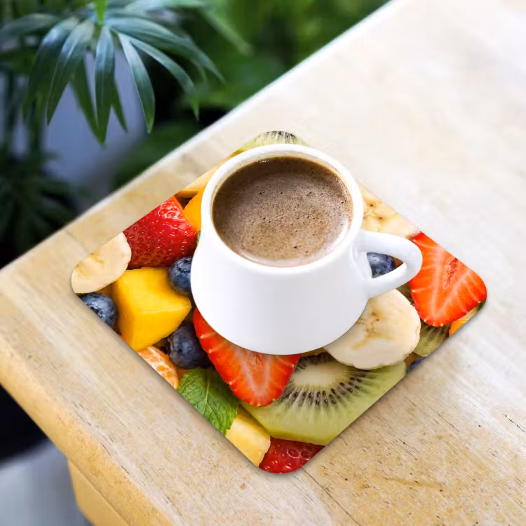 Fruit - Plakjes - Eten - Kleurrijk onderzetter kurk middel -sfeer5